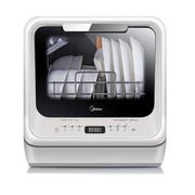 MIDEA Benchtop Mini Dishwasher touch control 1-24 hours delay LED display-MDWMINIW-White-K